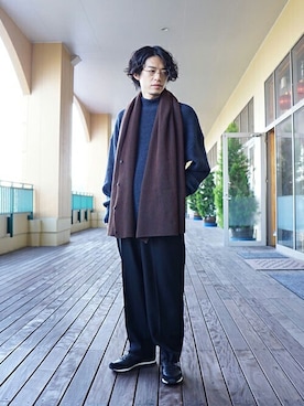 「marka（マーカ）のアイテム（スラックス）」を使った、ARKnets STAFFさん（メンズ・170cm）の秋コーディネート