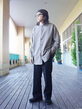 「marka（マーカ）のアイテム（スラックス）」を使った、ARKnets STAFFさん（メンズ・168cm）の秋コーディネート