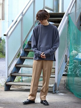 「アークネッツ」｜「アイテム（スウェット）」を使った、ARKnets STAFFさん（メンズ・181cm）の秋コーディネート