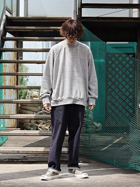 「アークネッツ」｜「アイテム（スウェット）」を使った、ARKnets STAFFさん（メンズ・181cm）の秋コーディネート