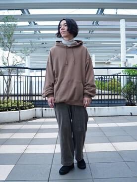 「BALLAST ARK（バラストアーク）のアイテム（パーカー）」を使った、ARKnets STAFFさん（メンズ・174cm）の秋コーディネート