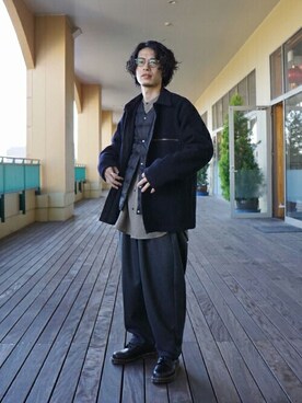 「アークネッツ」｜「アイテム（ブルゾン）」を使った、ARKnets STAFFさん（メンズ・170cm）の秋コーディネート