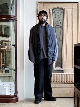 「アークネッツ」｜「アイテム（スウェット）」を使った、ARKnets STAFFさん（メンズ・174cm）の秋コーディネート