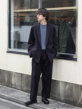 「アークネッツ」｜「アイテム（チノパンツ）」を使った、ARKnets STAFFさん（メンズ・181cm）の秋コーディネート