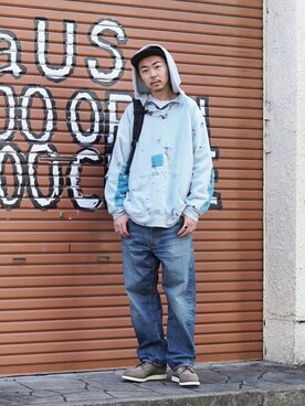 「FLAG SPORT（フラッグスポーツ）のアイテム（パンツ）」を使った、ARKnets STAFFさん（メンズ・178cm）の冬コーディネート