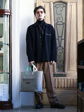 「アークネッツ」｜「アイテム（ブルゾン）」を使った、ARKnets STAFFさん（メンズ・175cm）の冬コーディネート