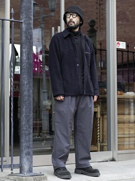 「アークネッツ」｜「アイテム（ブルゾン）」を使った、ARKnets STAFFさん（メンズ・174cm）の冬コーディネート