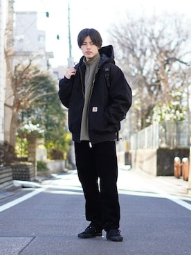 「ARKnets（アークネッツ）のアイテム」を使った、ARKnets STAFFさん（メンズ・183cm）の冬コーディネート