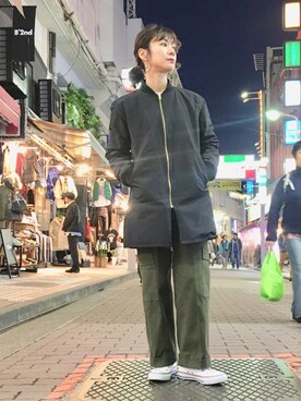 「Uncut Bound（アンカットバウンド）のアイテム（ブルゾン）」を使った、takamoriさん（レディース・158cm）の冬コーディネート