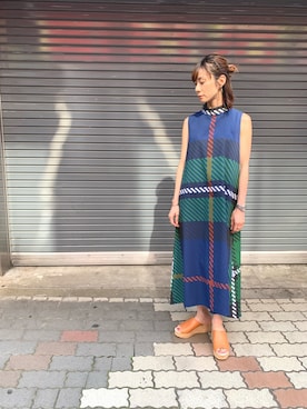 「uncut bound」｜「アイテム（ワンピース/ドレス）」を使った、takamoriさん（レディース・158cm）の夏コーディネート