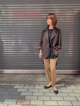「HAVERSACK（ハバーザック）のアイテム（ジャケット/アウター）」を使った、takamoriさん（レディース・158cm）の秋コーディネート