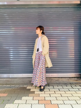 「uncut bound」｜「アイテム（ステンカラーコート）」を使った、takamoriさん（レディース・158cm）の冬コーディネート