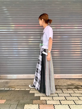 「RUMBLE RED（ランブルレッド）のアイテム」を使った、takamoriさん（レディース・158cm）の春コーディネート