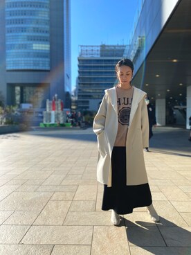 「uncut bound」｜「アイテム（スウェット）」を使った、takamoriさん（レディース・158cm）の秋コーディネート