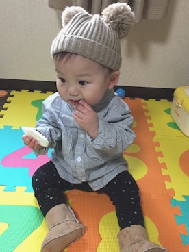 「babygap」｜「アイテム（ブーツ）」を使った、a♡さん（キッズ・70cm）の冬コーディネート