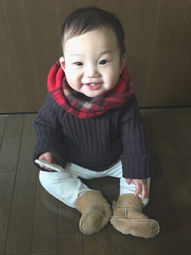 「babygap」｜「アイテム（ブーツ）」を使った、a♡さん（キッズ・70cm）の冬コーディネート