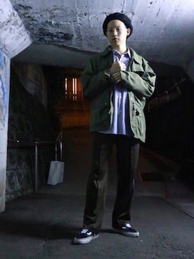 「アーバンリサーチ」｜「アイテム（ハンチング/ベレー帽）」を使った、Sさん（メンズ・174cm）の秋コーディネート
