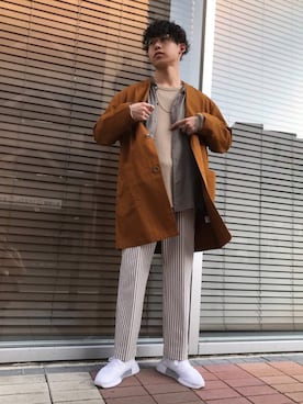 「Scye（サイ）のアイテム（パンツ）」を使った、Sさん（メンズ・174cm）の春コーディネート