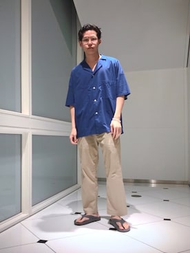 「OOFOS(ウーフォス)のアイテム」を使った、Sさん(メンズ・174cm)の夏コーディネート