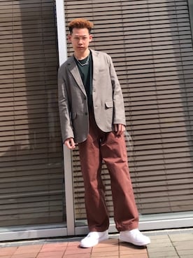 「MASTER&Co（マスターアンドコー）のアイテム（パンツ）」を使った、Sさん（メンズ・174cm）の春コーディネート