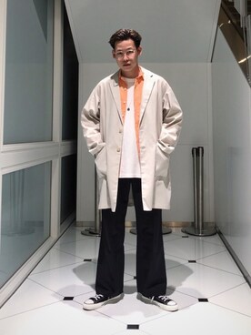 「YSTRDY's TMRRW（イエスタデイズトゥモロー）のアイテム（パンツ）」を使った、Sさん（メンズ・174cm）の夏コーディネート