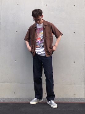 「NEONSIGN（ネオンサイン）のアイテム」を使った、Sさん（メンズ・174cm）の夏コーディネート