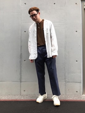 「Scye（サイ）のアイテム（Tシャツ/カットソー）」を使った、Sさん（メンズ・174cm）の秋コーディネート