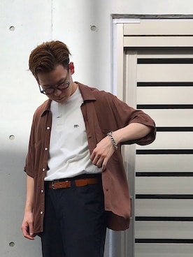 「Scye（サイ）のアイテム（Tシャツ/カットソー）」を使った、Sさん（メンズ・174cm）の秋コーディネート