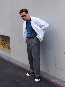「Scye（サイ）のアイテム（Tシャツ/カットソー）」を使った、Sさん（メンズ・174cm）の秋コーディネート