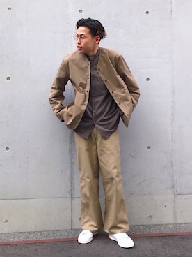 「BEN DAVIS（ベンデイビス）のアイテム（パンツ）」を使った、Sさん（メンズ・174cm）の冬コーディネート
