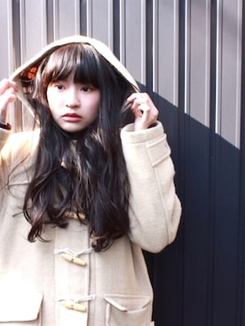 「アイテム（ダッフルコート）」を使った、名和風歌さん（レディース・165cm・10代）の春コーディネート