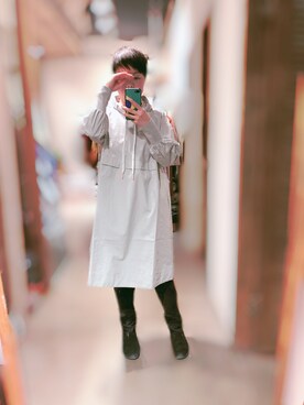 「飞鸟与新酒のアイテム（スカート、ピンク系）」を使った、哎呦花卷さん（レディース・162cm）の冬コーディネート