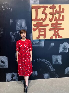 「URBAN RESEARCH（アーバンリサーチ）のアイテム（ワンピース、レッド系）」を使った、哎呦花卷さん（レディース・162cm）の夏コーディネート