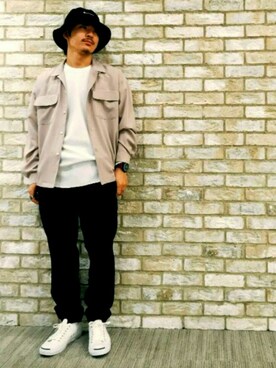 「Champion（チャンピオン）のアイテム（ニットキャップ/ビーニー）」を使った、Discoat  men'sさん（メンズ・170cm）の秋コーディネート
