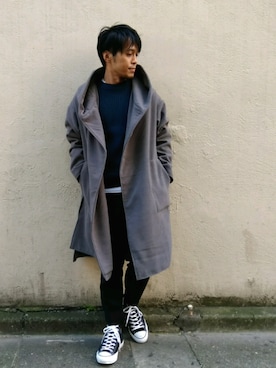 「Discoat Parisien」｜「アイテム（ダッフルコート）」を使った、Discoat  men'sさん（メンズ・170cm）の秋コーディネート