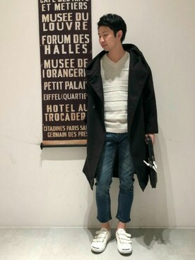 「Discoat Parisien」｜「アイテム（ダッフルコート）」を使った、Discoat  men'sさん（メンズ・175cm）の秋コーディネート