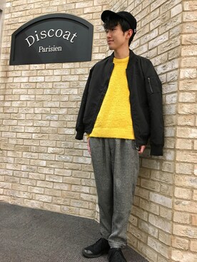 「Discoat Parisien」｜「アイテム（ブルゾン）」を使った、Discoat  men'sさん（メンズ・170cm）の冬コーディネート