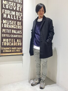 「Discoat Parisien」｜「アイテム（チェスターコート）」を使った、Discoat  men'sさん（メンズ・170cm）の冬コーディネート
