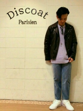 「Discoat Parisien」｜「アイテム（ブルゾン）」を使った、Discoat  men'sさん（メンズ・170cm）の冬コーディネート