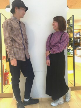 「アイテム（スカート、ブラック系）」を使った、Discoat  men'sさん（メンズ・176cm）の冬コーディネート