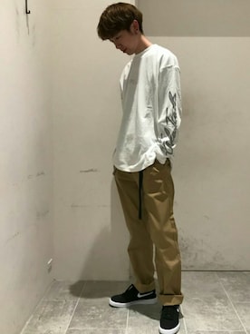 「FILA（フィラ）のアイテム（トップス）」を使った、Discoat  men'sさん（メンズ・174cm）の春コーディネート