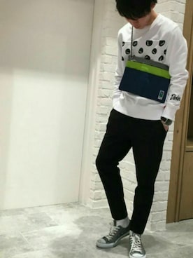 「MEI（メイ）のアイテム」を使った、Discoat  men'sさん（メンズ・176cm）の春コーディネート