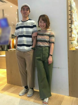 「Champion（チャンピオン）のアイテム（帽子）」を使った、Discoat  men'sさん（メンズ・178cm）の春コーディネート