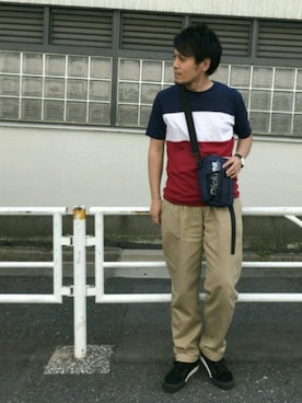 「Dickies（ディッキーズ）のアイテム（バッグ）」を使った、Discoat  men'sさん（メンズ・170cm）の春コーディネート