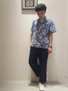 「Discoat Parisien」｜「アイテム（ハンチング/ベレー帽）」を使った、Discoat  men'sさん（メンズ・176cm）の春コーディネート