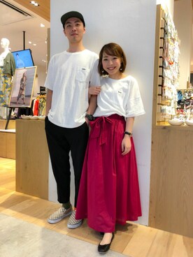 「Lee（リー）のアイテム（Tシャツ/カットソー）」を使った、Discoat  men'sさん（メンズ・178cm）の夏コーディネート