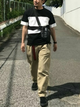 「Dickies（ディッキーズ）のアイテム（バッグ）」を使った、Discoat  men'sさん（メンズ・170cm）の夏コーディネート
