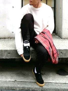 「SLACK FOOTWEAR（スラックフットウェア）のアイテム」を使った、Discoat  men'sさん（メンズ・170cm）の秋コーディネート