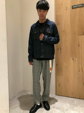 「Discoat Parisien」｜「アイテム（デニムジャケット）」を使った、Discoat  men'sさん（メンズ・170cm）の秋コーディネート