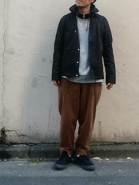 「Discoat」｜「アイテム（その他アウター）」を使った、Discoat  men'sさん（メンズ・170cm）の秋コーディネート